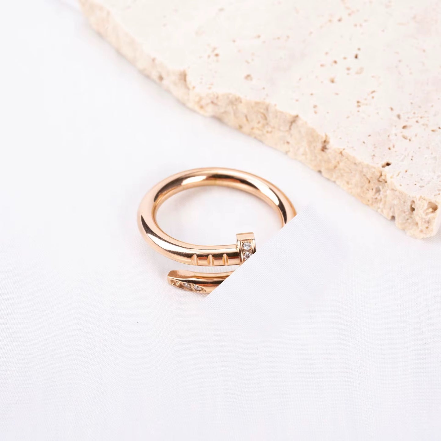 The Pave Nail Rose Gold Ring