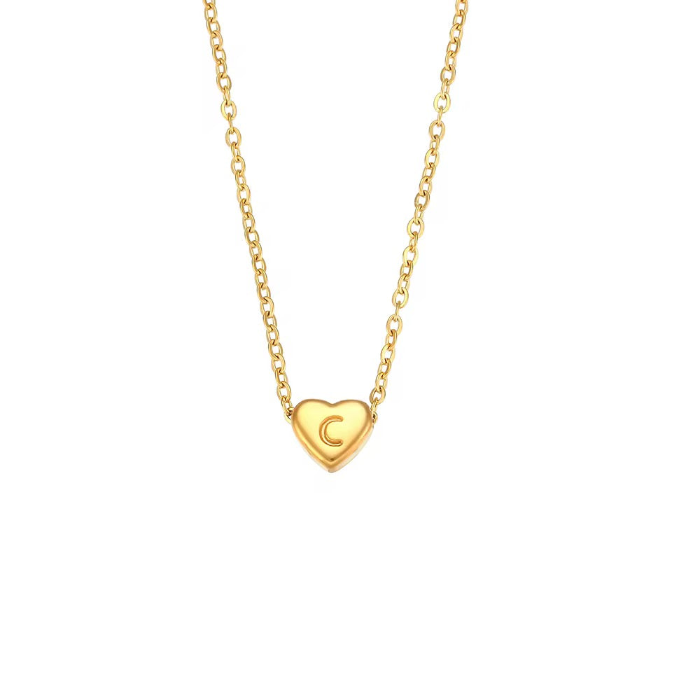 The Mini Heart Initial Necklace