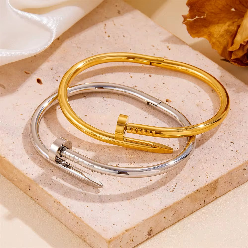 The Nail Silver Bangle