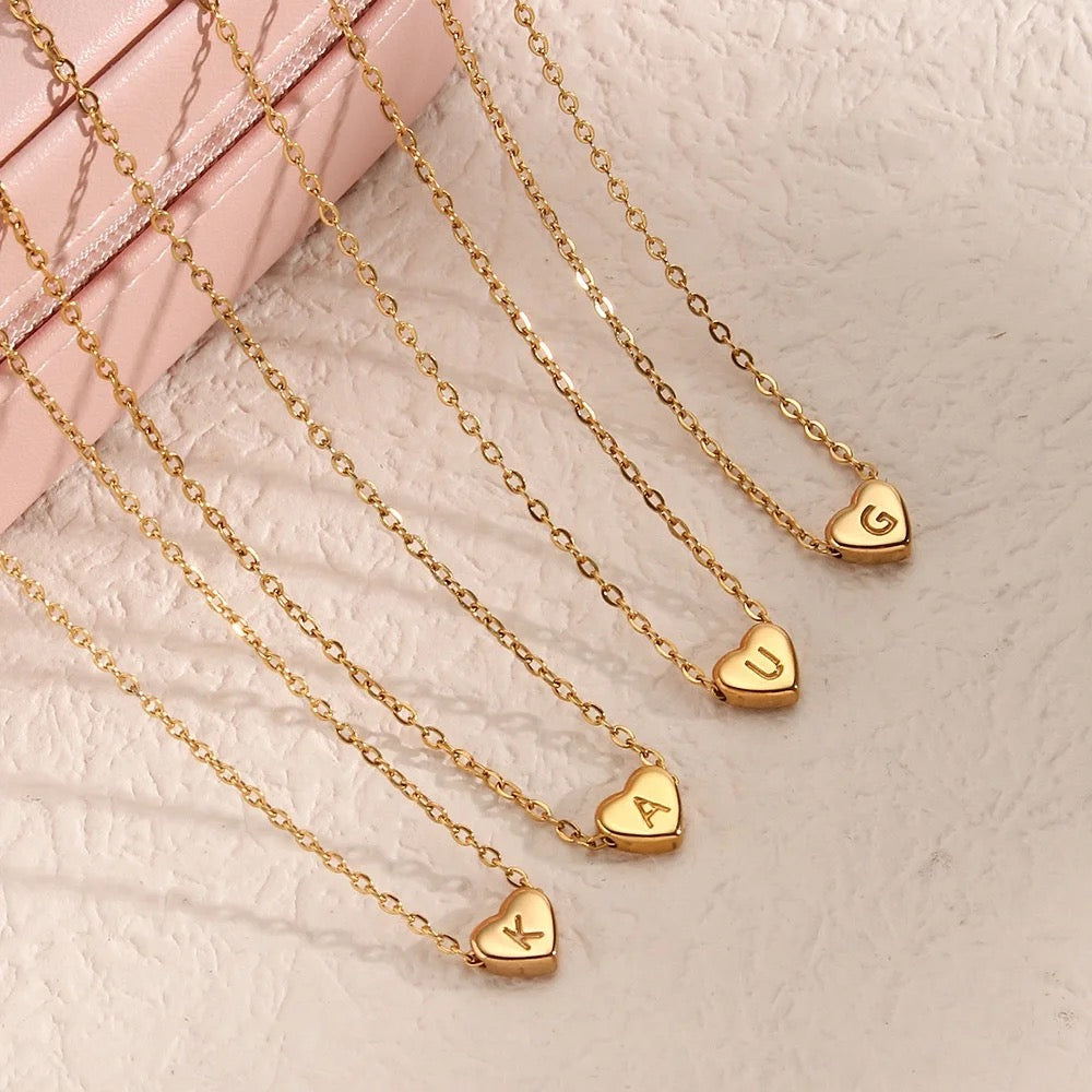 The Mini Heart Initial Necklace