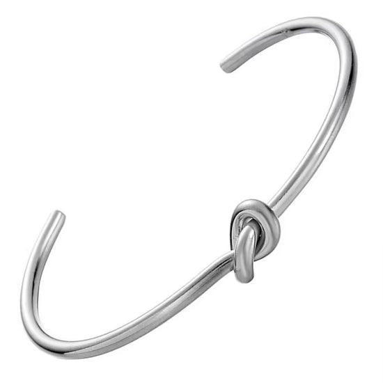 The Thin Knot Silver Bangle