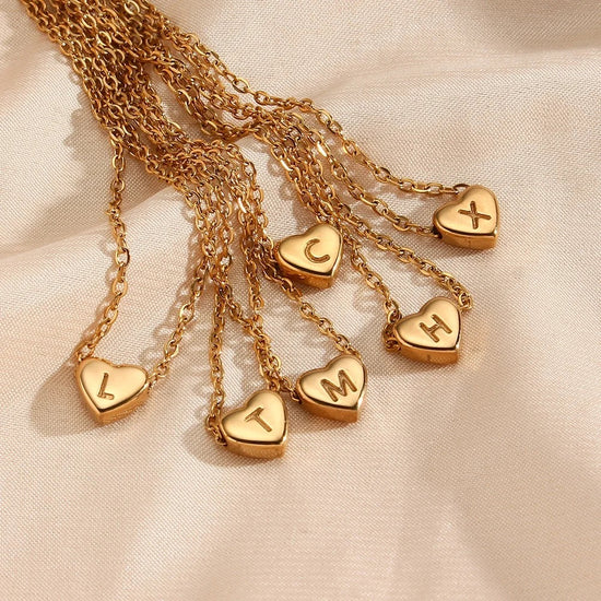 The Mini Heart Initial Necklace