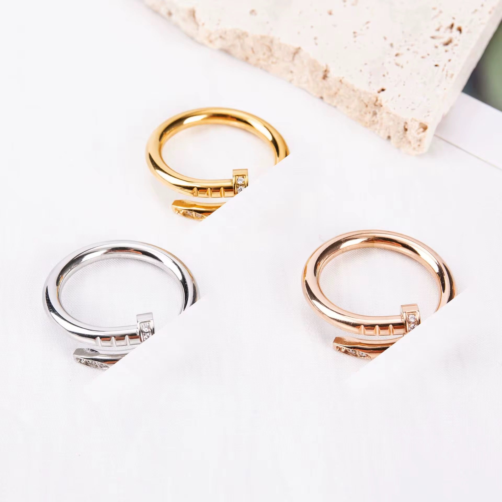 The Pave Nail Rose Gold Ring