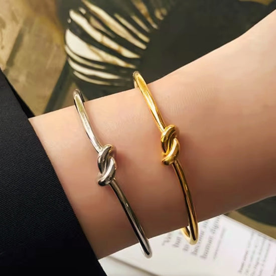 The Thin Knot Silver Bangle