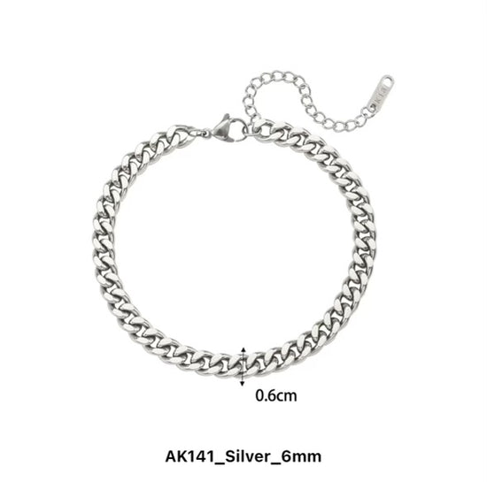 The Cuban Silver Anklet