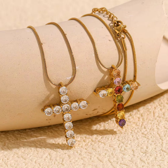 The Gem Stone Cross Necklace