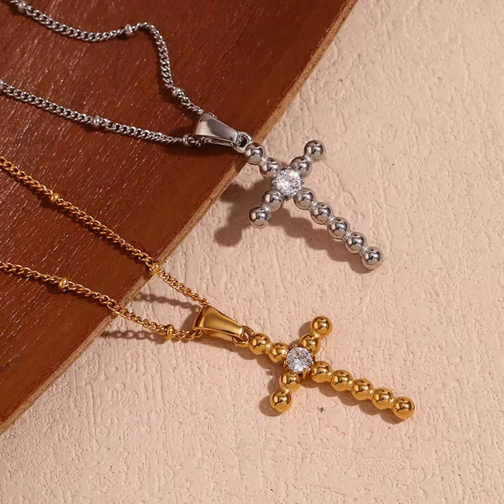 The Beaded Cross Necklace