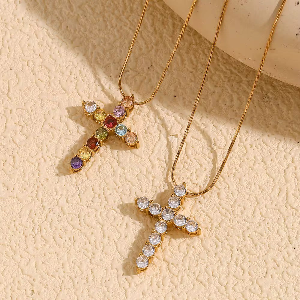 The Gem Stone Cross Necklace