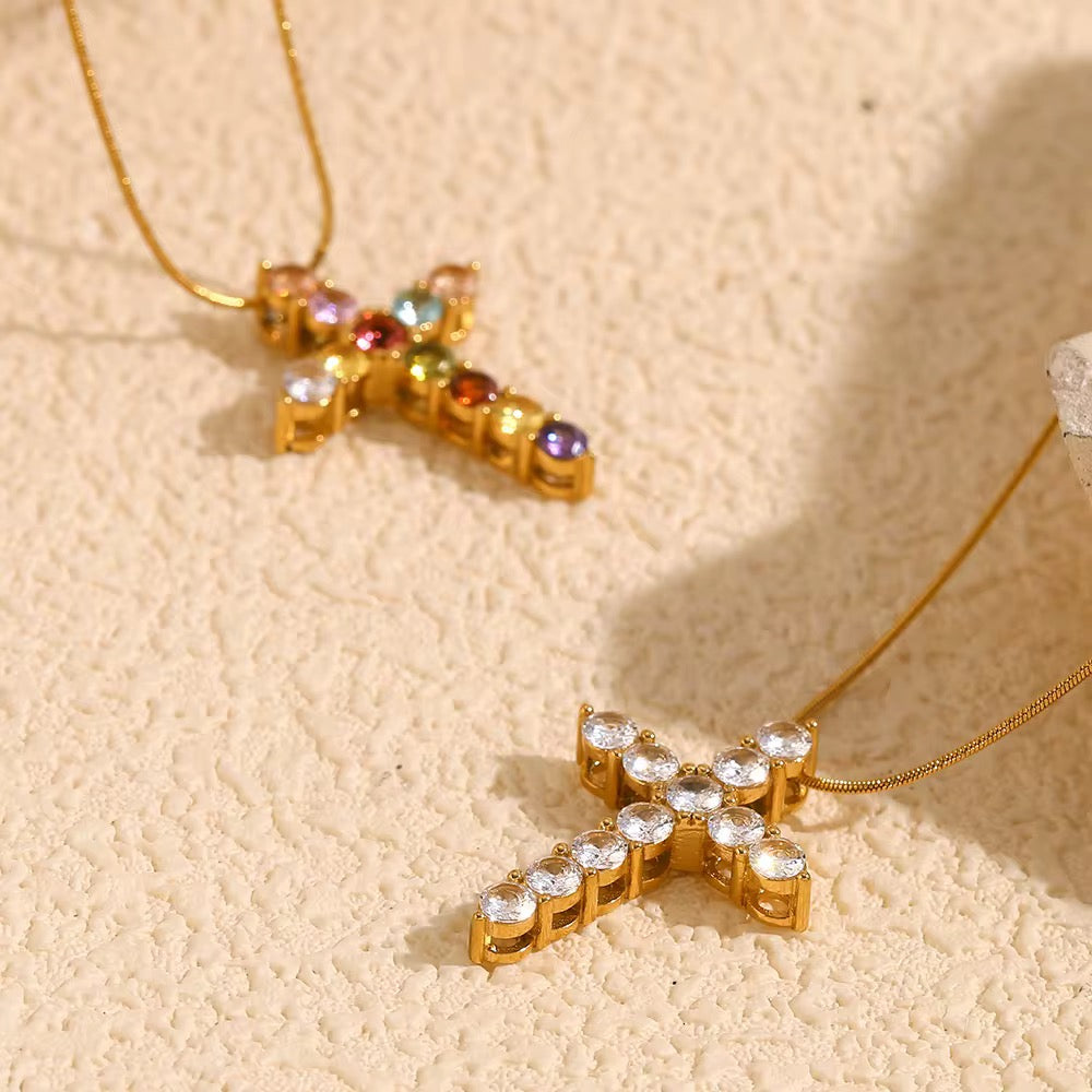The Gem Stone Cross Necklace