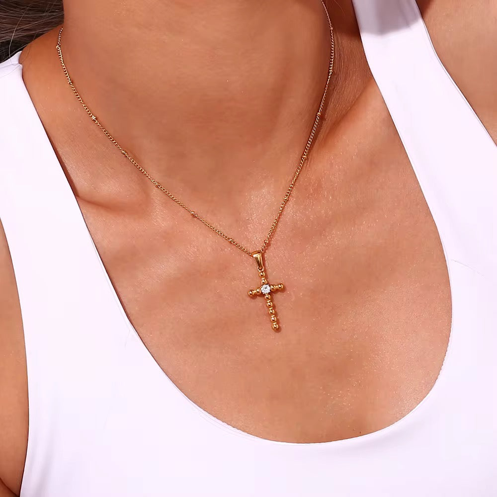 The Beaded Cross Necklace