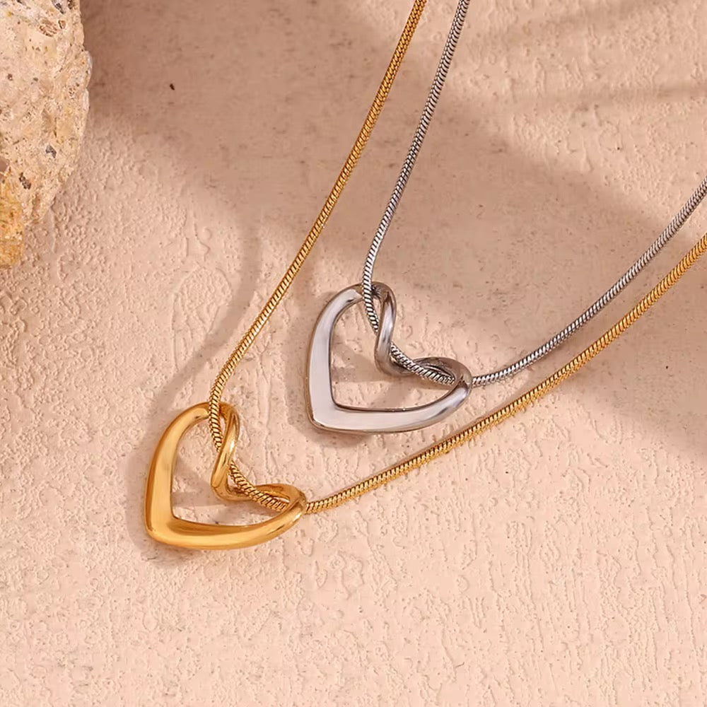 The Heart Drop Silver Necklace