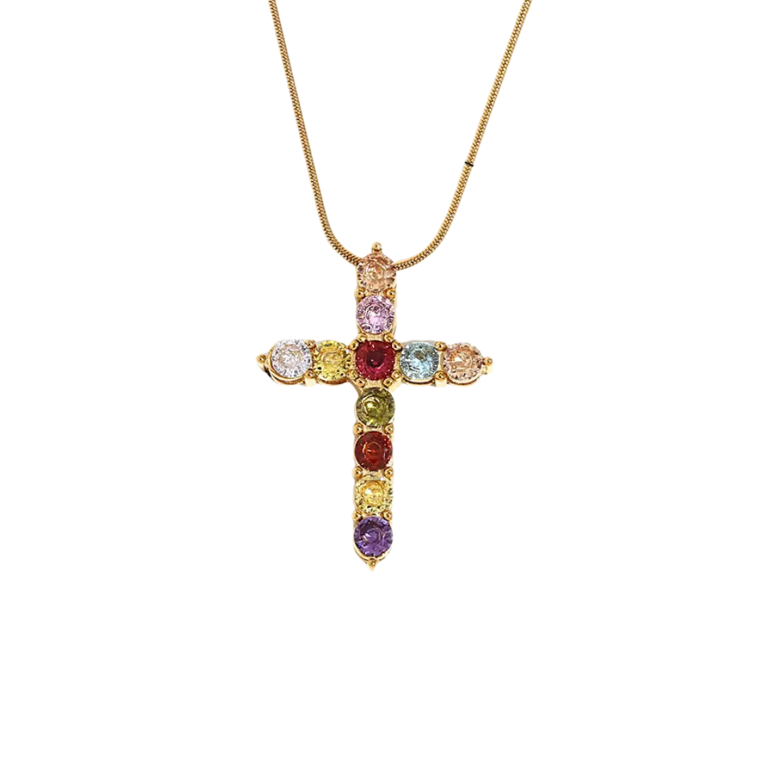 The Gem Stone Cross Necklace