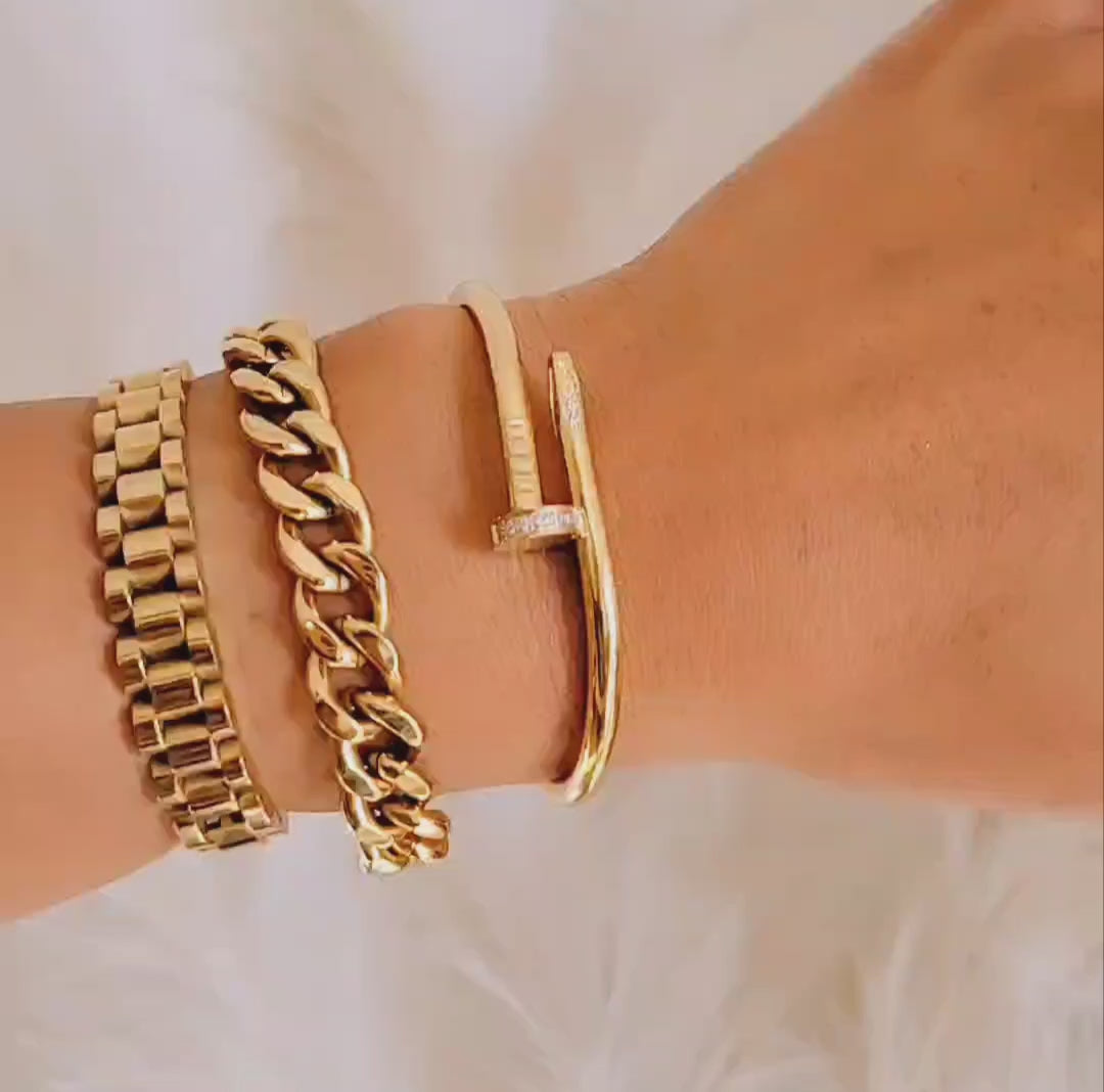 Load and play video in Gallery viewer, The Pavé Nail Bangle
