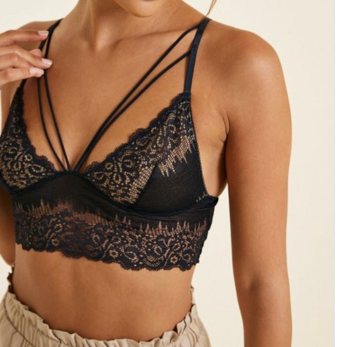 Load image into Gallery viewer, The Double V Lace Bralette
